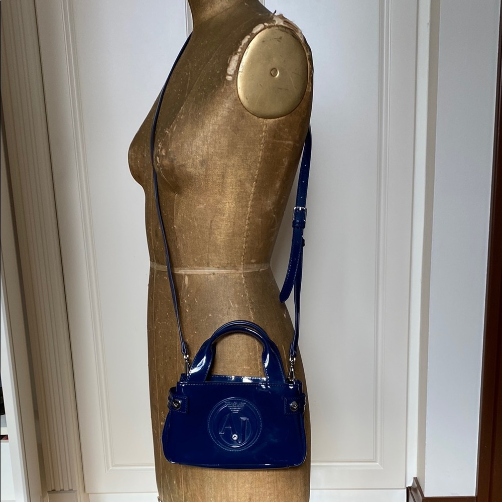 Armani Jeans Blue Crossbody Bag with Dome Shape ..